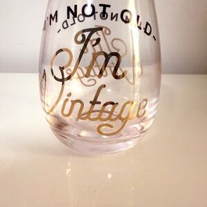 Gold Lettered Wine Glass
